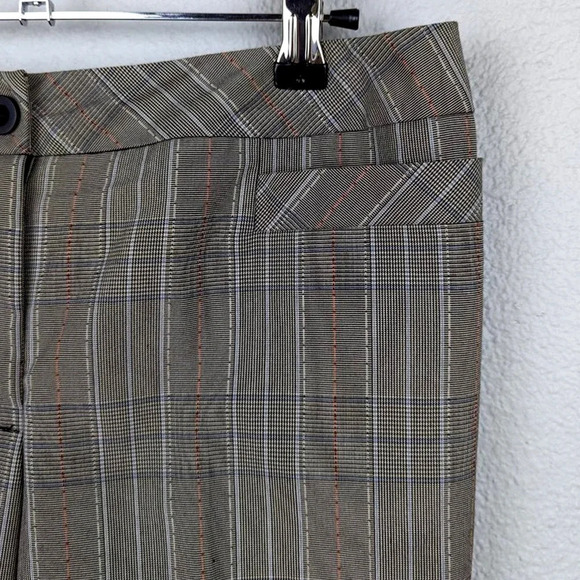 Worthington Petite Stretch Tan Tartan Plaid Trousers  Size 8P - Picture 3 of 9